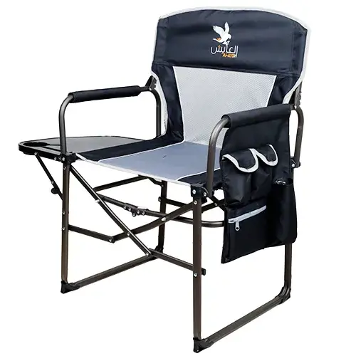 كرسي المونيوم مصفط بطاولة وجراب اسود - AF-21-59