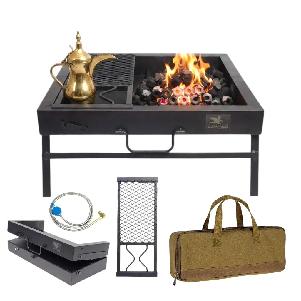 منقل فحم مع شاخوف 46.6*50*22 سم BBQ-7020