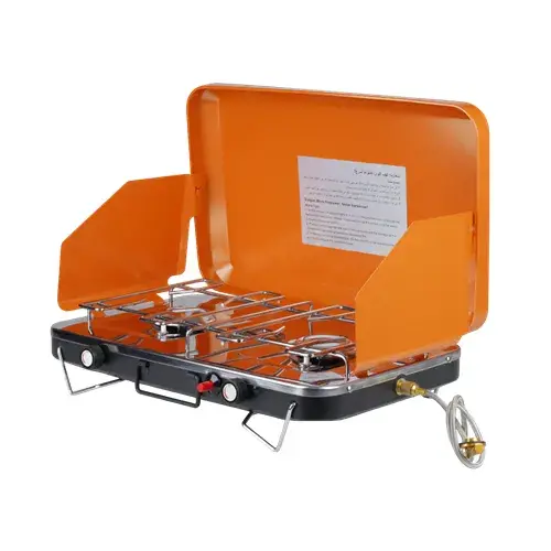 موقد متنقل ثنائي الشعلة مع شنطة للحفظ - KQ03