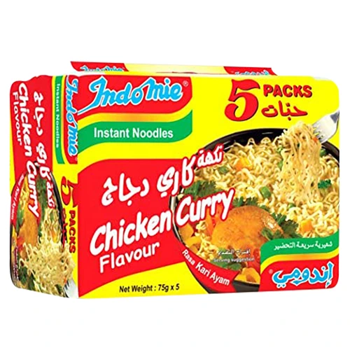 اندومي شعرية بطعم كاري الدجاج 77جم Pack of 5