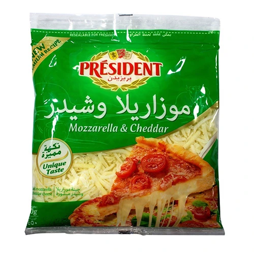 بريزيدن جبنة موزاريلا و شيدر 450 جم