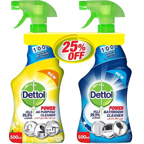ديتول منظف لجميع الاغراض 500 مل + منظف حمام 500 مل