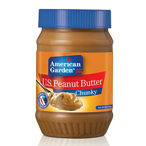 امريكان جاردن زبدة فول سوداني نباتي خشنة 100% طبيعية 454جم