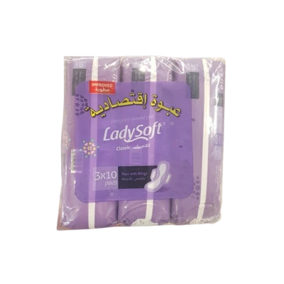 ليدي سوفت فوط نسائية بالاجنحة ماكسي 10*3 حبة عرض خاص Pack of 12