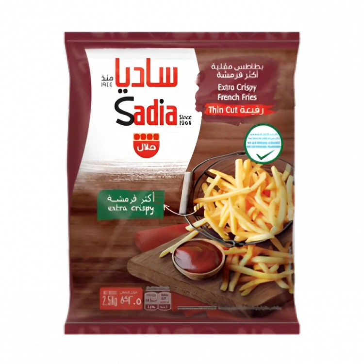 ساديا بطاطا مقلية اكثر قرمشة رفيعة 2.5كيلو Pack of 4