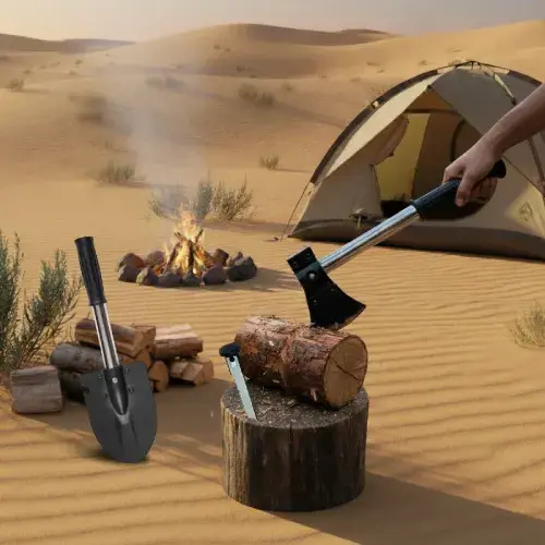 شبل مع بلطة 40سم بيد بلاستيك جراب جيشي MT-1811-36