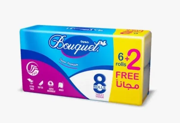 ورق حمام سانيتا بوكية 3 طبقات 6+2 Pack of 6