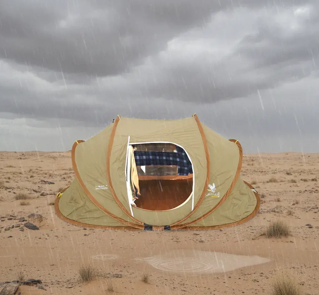 خيمة المبيت شتوية العايش 240*140*115 سم رملي/ازرق TENT6