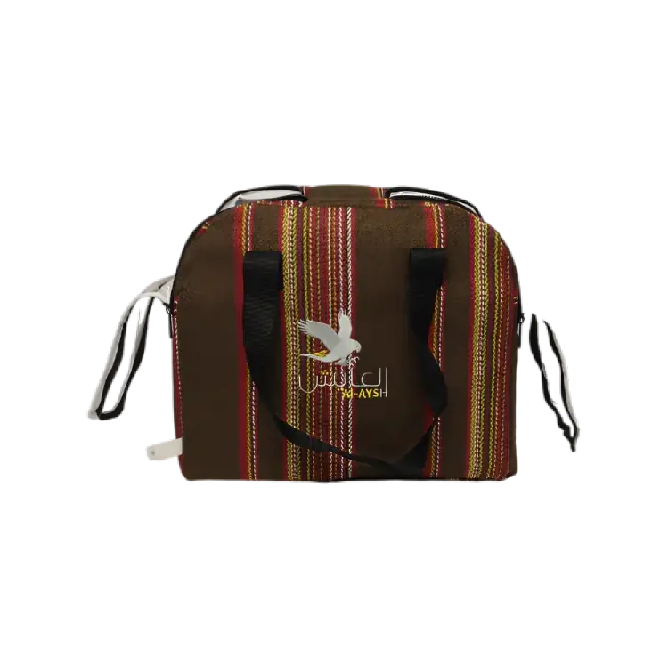 شنطة مطارات العايش تراثي 2 جنب شفاف زيتي 10488-T