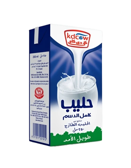 كي دي كاو حليب طويل الامد كامل الدسم 250 مل Pack of 6