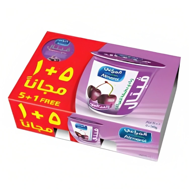 المراعي فيتال بطبقة الكرز الاسود 5+1 140 جرام Pack of 5