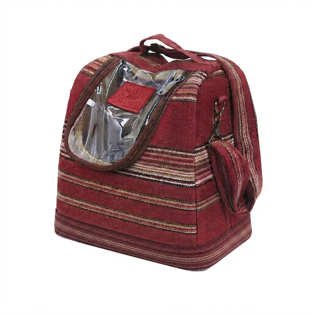 شنطة مطارات العايش تراثي 2 جنب شفاف احمر 10488-T