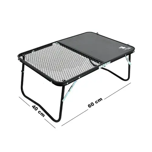 طاولة المونيوم اسود بارجل مصفطة مع حامل تنشيف بجراب TL-01