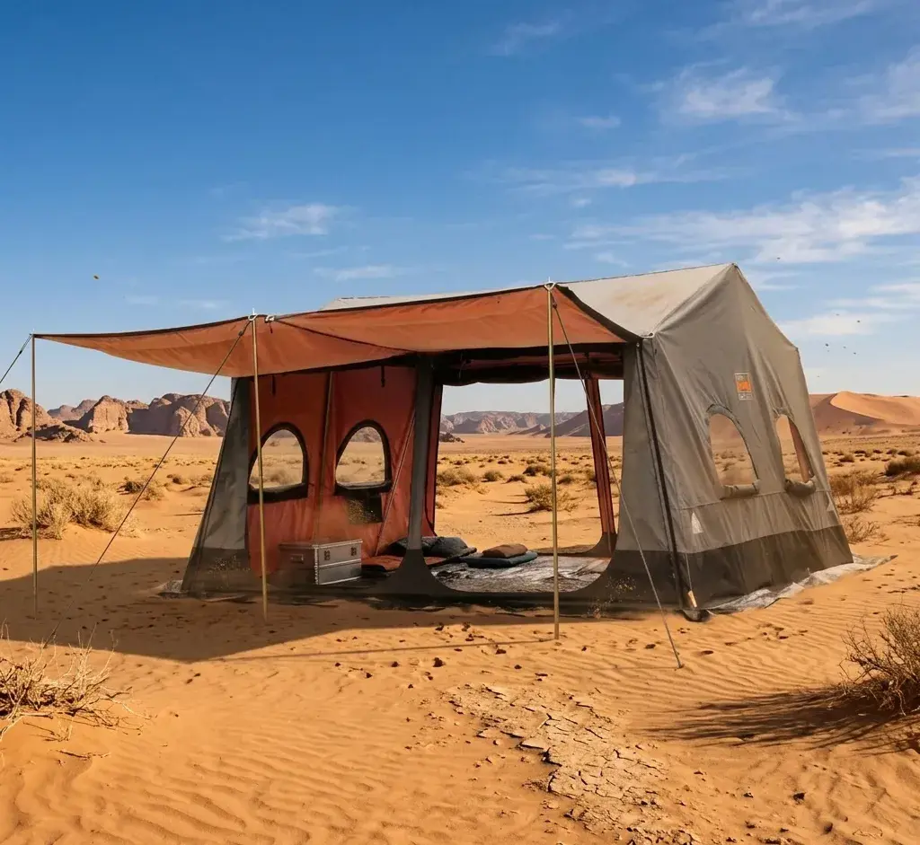 خيمة الفرسان 3*4 رمادي برتقالي - CMT-FOOT005