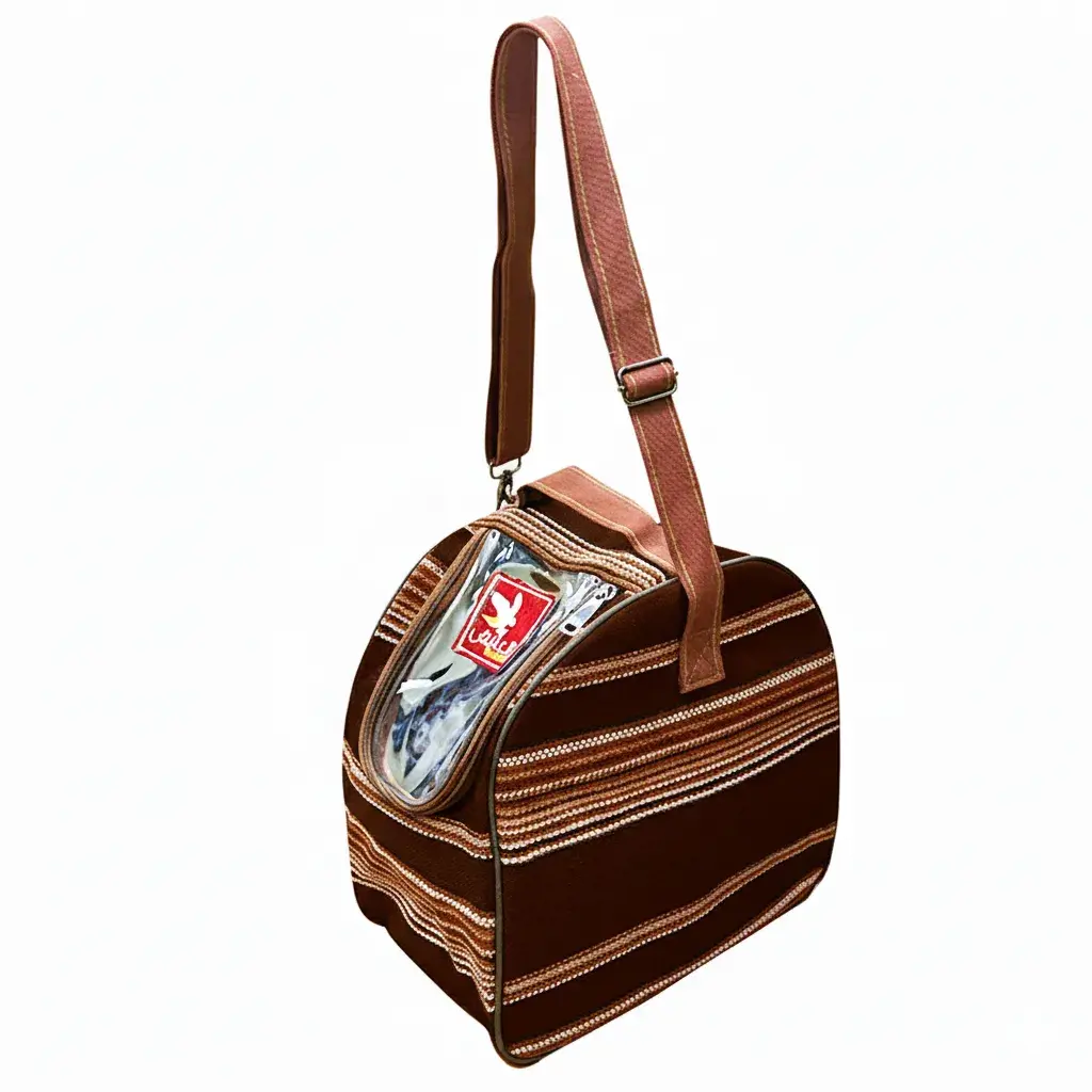 شنطة مطارات العايش تراثي 2 جنب شفاف بني 10488-T