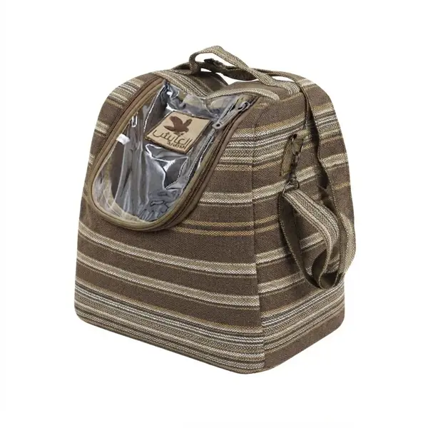 شنطة مطارات العايش تراثي 2 جنب شفاف بني 10488-T