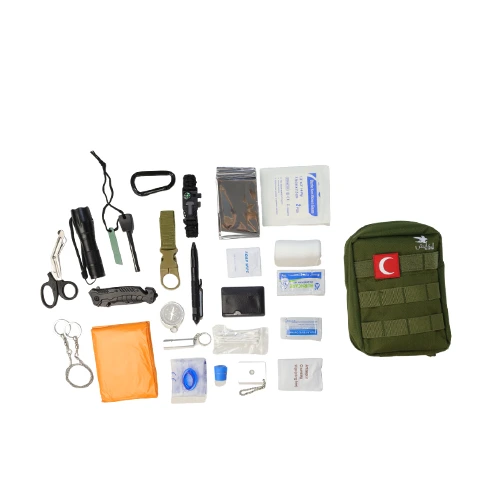 شنطة اسعافات اولية 87 قطعة اخضر  العايش - FIRST AID BAG