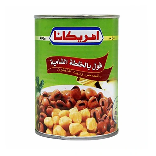 امريكانا فول بالخلطة الشامية بالحمص وزيت الزيتون 400جم Pack of 24